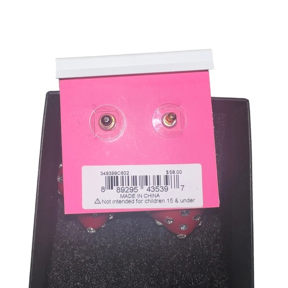 ✅Betsey Johnson Crystal Enamel Strawberry Earrings - Picture 5 of 5